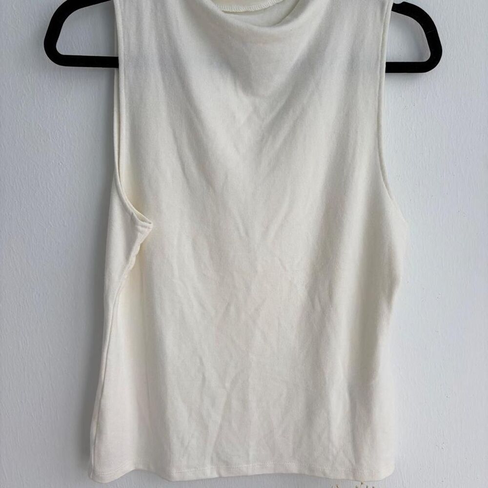 Banana Republic Soft Luxe Cream High Neck Sleeveless Top M